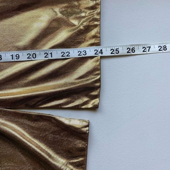 Vintage Y2K Halter Top Gold Metallic Sexy Backless Sz Small Disco Party Sparkle - Picture 9 of 9